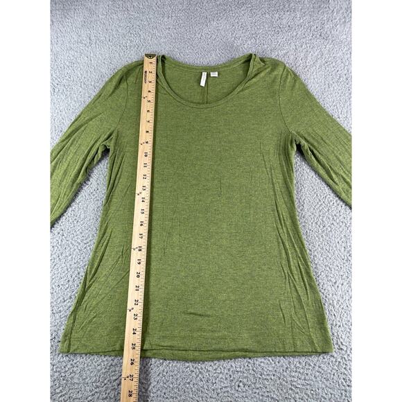 C Est 1946 Shirt Womens Small Green Round Neck Stretch Long Sleeve Casual - Picture 6 of 10